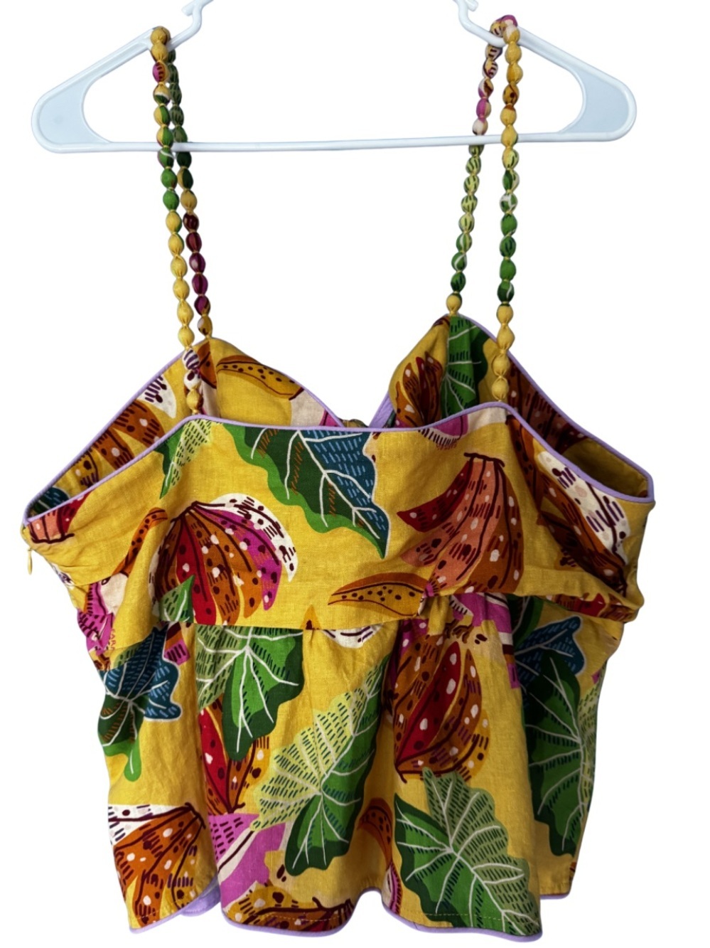 Anthropologie FARM Rio Yellow Beaks & Bananas Blouse is a tropical dream XL - Picture 3 of 10